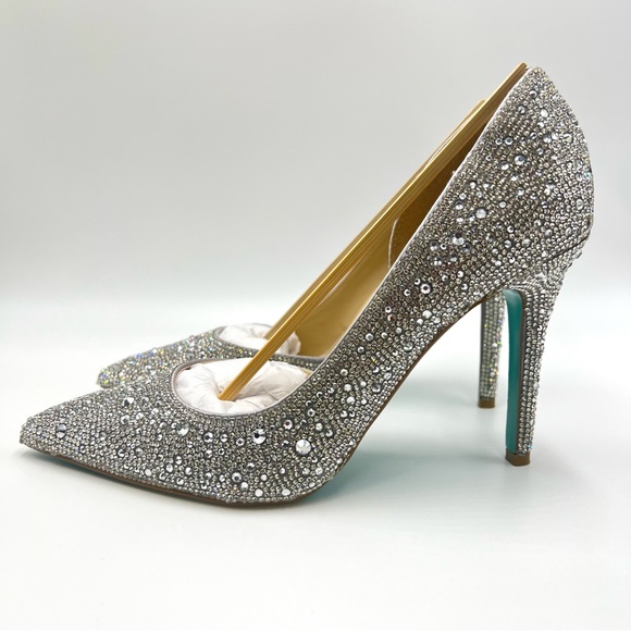 Betsey Johnson Women's SB Hazil Jeweled Silver Stiletto Heels Pumps Shoes 9 - Picture 7 of 15